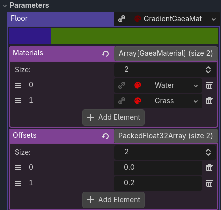 Gradient material example