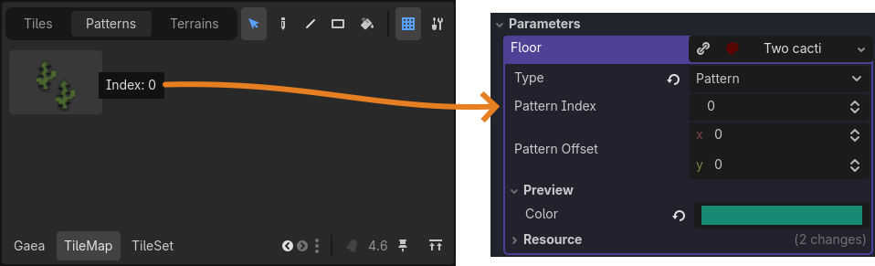 TileSet to Material pattern mapping