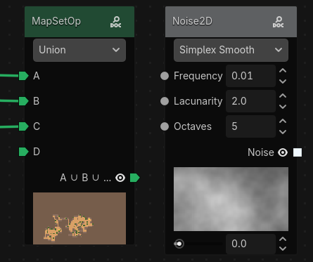Preview of two nodes