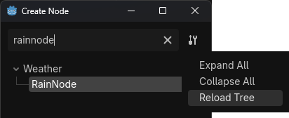 A button with a tree list and a reload icon